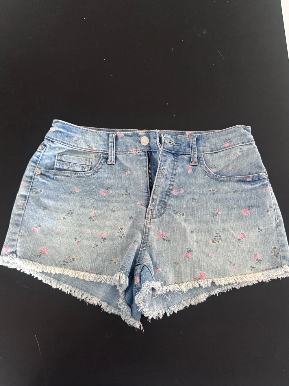 wild fable Light Blue Denim Shorts with Pink Floral Print